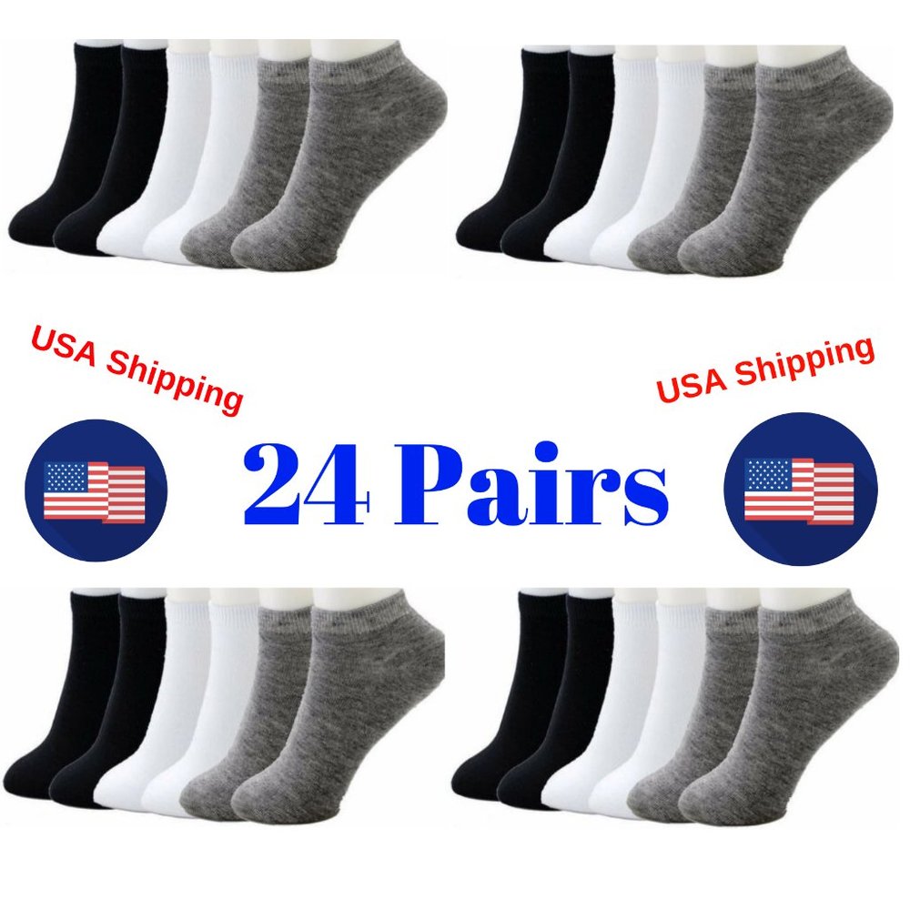 24 Pairs Women's Assorted Ankle Socks